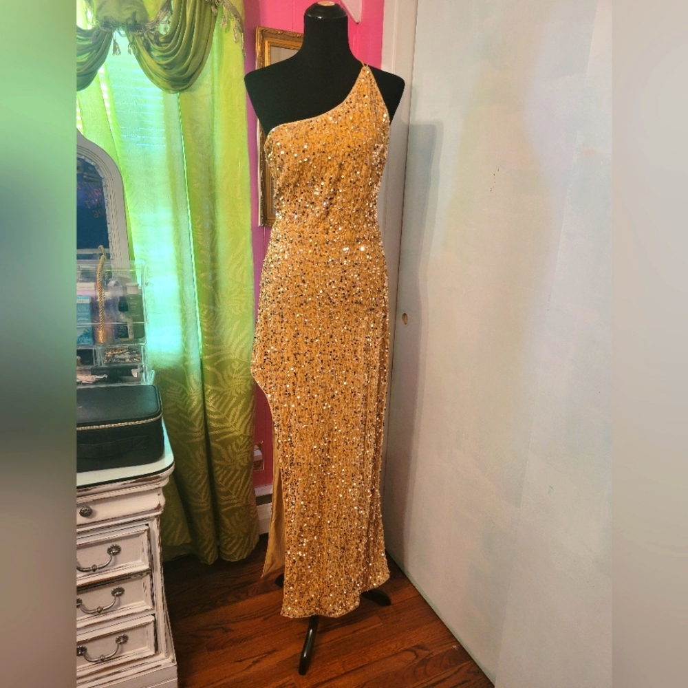 Sequined velour dress